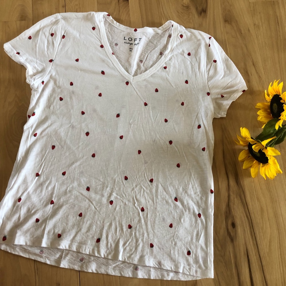 Loft Vintage Soft Curved Hem Tee Size Medium